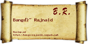 Bangó Rajnald névjegykártya